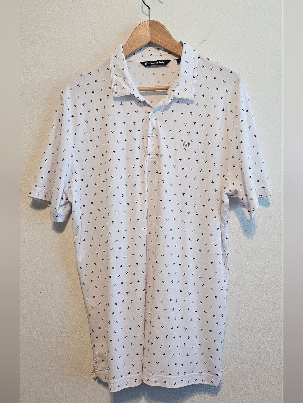 TravisMathew "Right To Party" Golf Polo Shirt Men’s XL White Short Sleeve
